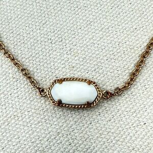 Kendra Scott Elisa Bracelet Gold Tone White Stone Adjustable Chain